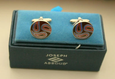 Joseph Abboud Hermosos Gemelos Redondos de Cachemira Nuevos en Caja $55 Val Gemelos Foto 1 de 3