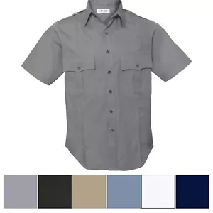 Uniform kurzärmeliges Shirt Herren Offizieller Dienst 2 Taschen Schulterklappen Polizei Sicherheit - Bild 1 von 25