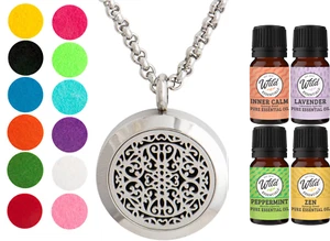Wrought Iron 316L Stainless Steel Aromatherapy Diffuser Locket Gift Set - Picture 1 of 8