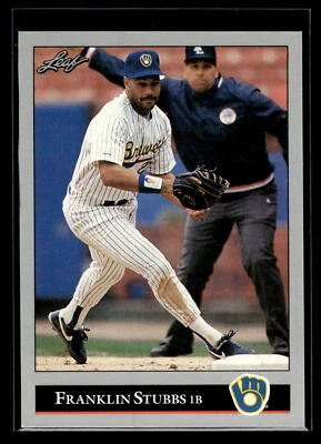 1992 Leaf Baseball #328 Franklin Stubbs Milwaukee Brewers Pack Fresh Mint+ - Image 1 of 2