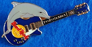 YOKOHAMA GUITARRA JAPONESA NARIZ DE BOTELLA DELFÍN AZUL GIBSON Hard Rock Café PIN LE - Imagen 1 de 1