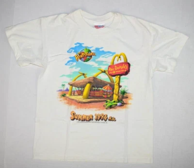 Camiseta De Colección McDonalds Los Picapiedra Talla XS 90s Película Promo Camiseta c.1994 Foto 1 de 4