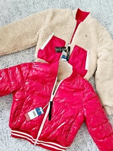 Tommy Hilfiger Reversible Colourblock Sherpa Bomber Jacket Size S - Picture 1 of 6