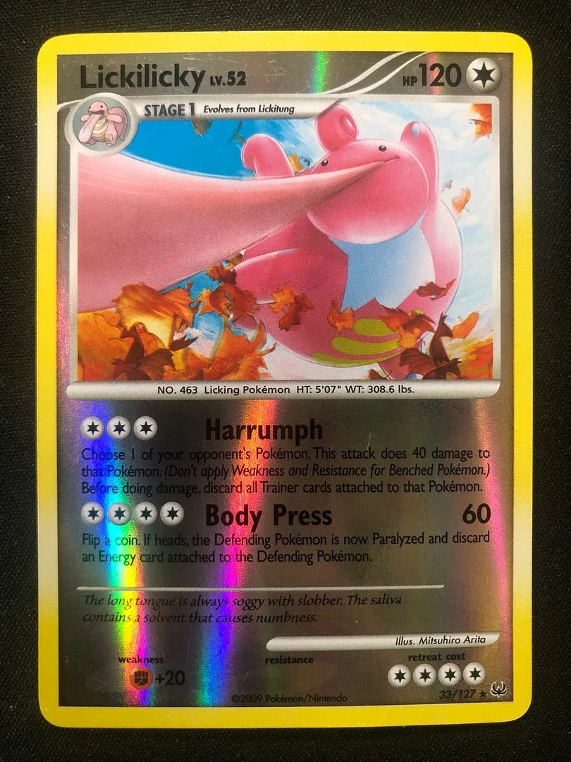 Pokemon 33/127 Lickilicky Platinum Reverse Holo Rare