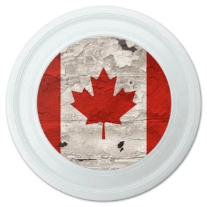 Rustikale Distressed Kanada Flagge auf Holz Neuheit 9" Fliegende Scheibe - Bild 1 von 3