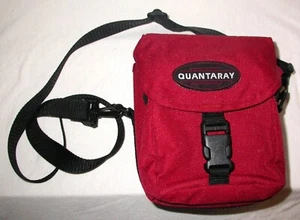 QUANTARAY Camera Bag with Shoulder Strap & Belt Loop Red 7" Small Pro Travel - Picture 1 of 11