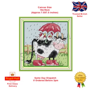 Cows and Chicken Counted Cross Stitch Kit - Picture 1 of 3