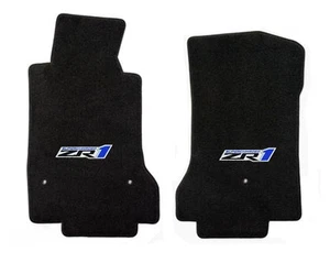 NEW! Black Front Floor mats 2008 - 2012 C6 Corvette Embroidered ZR1 Pair - Picture 1 of 12
