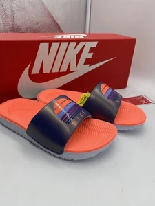 Nike  Kawa  Sandals  Youth Size 11 C Purple Dust Mango Slides - Picture 1 of 12