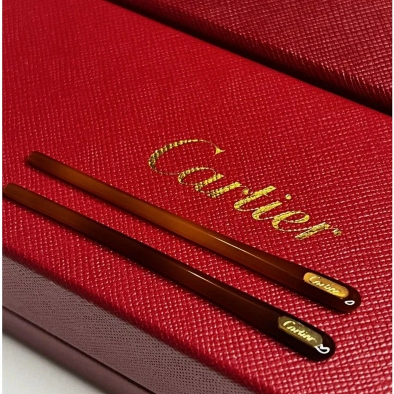 CARTIER Blonde Tortoise Gold Inlay Temple Tips 70mm OEM Replacements 1x SET NEW - Image 1 of 3