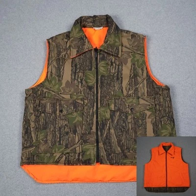 Vintage Winchester Vest Men Large Trebark Camo Hunting HiVis Reversible Midlayer - Image 1 of 4