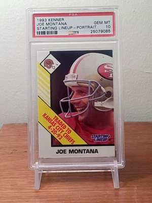 1993 Joe Montana Kenner Starting Lineup Portrait Graded PSA 10 Gem Mint *Pop 9 - Image 1 of 2