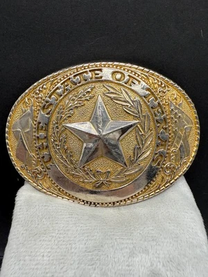 Hebilla de cinturón Texas vintage tono dorado estrella Foto 1 de 4