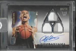 2023 Topps Three Vertical #101 Victor Wembanyama 1/49 Patch Auto RC Rookie - Bild 1 von 2