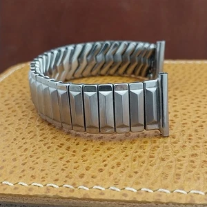 Correa de reloj vintage Gemex 16 mm 18 mm 19 mm acero inoxidable expansión años 50 sin usar  - Imagen 1 de 6