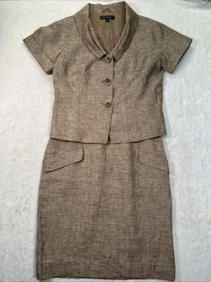 Conjunto Lafayette 148 Mujer Talla 12 Blazer Falda Carrera Oficina Lino Lana Foto 1 de 4