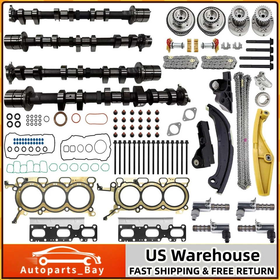 4x Camshaft Timing Chain W/VVT Head Gasket Set Fit Ford F-150 Lincoln MKX 3.5L - Изображение 1 из 4