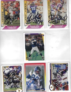LOTE DE 7 TARJETAS DE FÚTBOL AMERICANO FIRMADAS DE LOS MINNESOTA VIKINGS LEGGS - Imagen 1 de 1