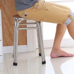 Stackable Stool Backless Nonslip Comfortable Seating Noise Reduction Metal Easy - Picture 1 of 7