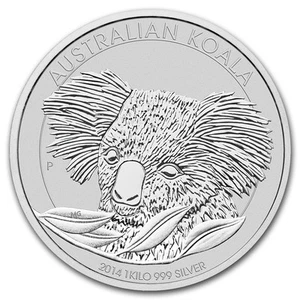 2014 Australia 1 kilo Silver Koala BU - Picture 1 of 2