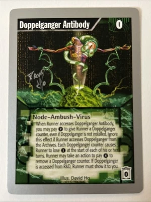 Rare Signed Proof By Illus David Ho Netrunner: Doppelgänger Antibody - Image 1 of 4