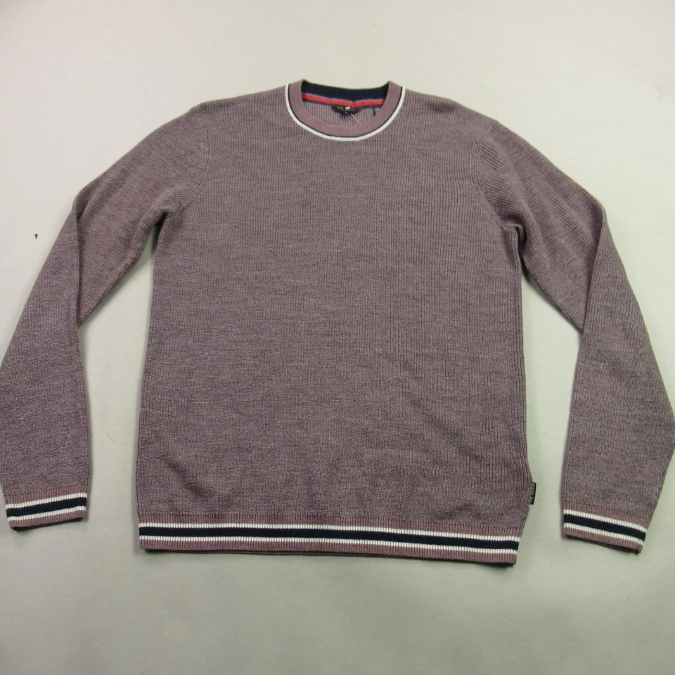 Ted Baker Shirt Mens 4 Long Sleeve Crew Neck Purple Sweater Casual - Image 1 of 4