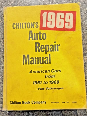Manual de reparación de automóviles Chilton's 1969 American Cars 1961-1969 Plus VW Book es enorme Foto 1 de 4
