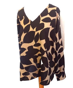 Blusa Belle by Kim Gravel Spot On Modern Chic Ganache Marrone A670901 Taglia XL NUOVA - Foto 1 di 3