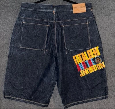 Vintage Men’s Size 38 Y2K Platinum Fubu Baggy Jean Denim Shorts Fat Albert Blue - Image 1 of 4