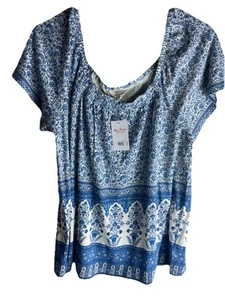 Top para mujer Lucky Brand nuevo con etiquetas/talla grande/colar elástico - Imagen 1 de 5