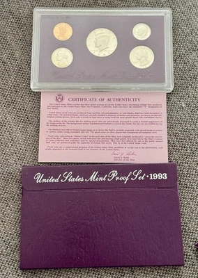 (3 SETS) 1993-S SAN FRANCISCO UNITED STATES MINT PROOF 5 COIN SET🔥 - Image 1 of 4