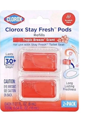 Cápsulas de recarga Clorox Stay Fresh Tropic Breeze paquete de 2 - nuevas selladas Foto 1 de 2