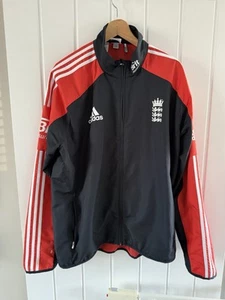 ENGLAND 2011 Cricket Jacket Adidas Black Red Full Zip Mens 48/50 XL - Picture 1 of 3