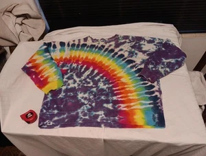 Vintage 90s Y2K Champion Tie Dye Sweatshirt Unisex Sz L/XL Embroidered Logo - Picture 1 of 22