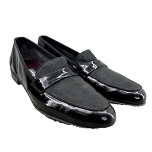 Salvatore Ferragamo Loafer Shoes Men's 10 Black Italian Leather Corpcore Preppy - Picture 1 of 13