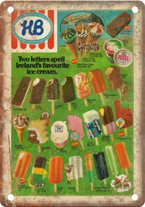 HB Ice Cream Vintage Ad 12" x 9" Reproduction Metal Sign N480 - Picture 1 of 1