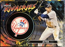 2023 Topps Finest Derek Jeter Rivalries Die-Cut Black/Gold Kintsukuroi Refractor