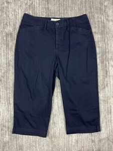 St. John Bay Pants Womens 10P Blue Capri Chino Stretch Mid-Rise - Picture 1 of 10