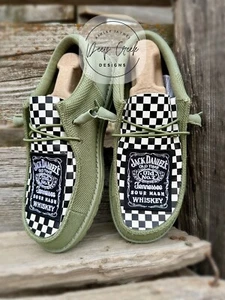 Jack Daniels Custom Hey Dudes / AVAILABLE IN ANY SIZE OR COLOR - Picture 1 of 1