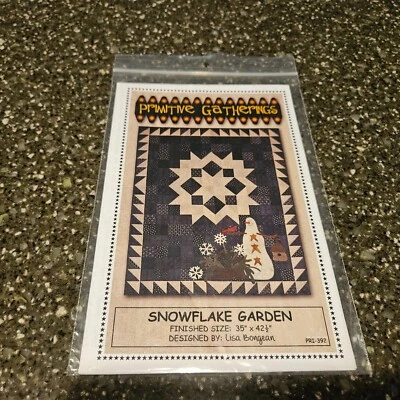 Snowflake Garden Quilt Pattern Primitive Gatherings 35"x42.5" Lisa Bongean - Image 1 of 2