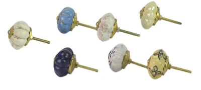 Indian Lot Of Seven Ceramic Knobs – Dresser Pulls – Cabinet PULLS knobs. i24-201 - Image 1 of 4