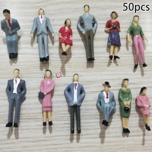 50 Pack Scale 1:32 Models People Sitting Standing Figures Plastic 1 Gauge - Picture 1 of 12