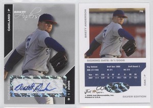 2008 Just Minors Signing Date Silver Edition Auto /10 Brett Anderson #76 Auto