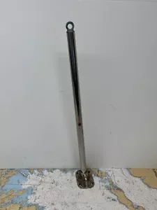 Stainless Steel 1" Pipe Stanchion, Bronze Eye, 25" Height, Two Line, 10* Angle - Picture 1 of 3