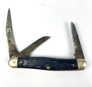 Boker Tree Brand Pocket Knife 3 Blade Stockman USA Made Vintage Parts Only - Picture 1 of 18