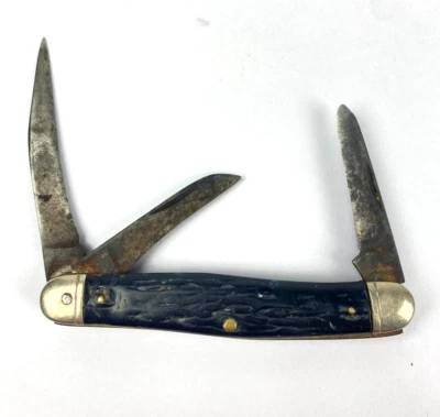 Navaja de Bolsillo Marca Boker Tree 3 Hojas Stockman Hecha en EE. UU. Solo Piezas De Colección Foto 1 de 4