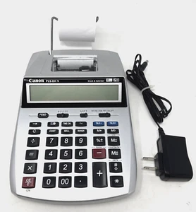 Canon P23-DHV 2-Color Mini Desktop 12 Digit Printing Calculator w/ Power adapter - Picture 1 of 6