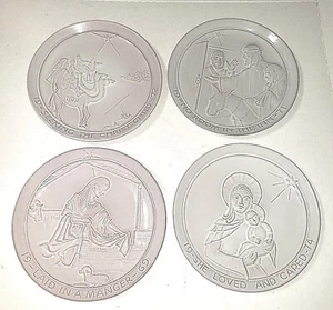 Set of 4 Frankoma Pottery Christmas Plate Collectors Plate 1969 1971, 1972, 1974 - Picture 1 of 11
