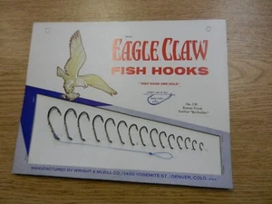 Eagle Claw Hook Display Card Advertising Salesman's Sample 1950's-60's No. 139 - Picture 1 of 4