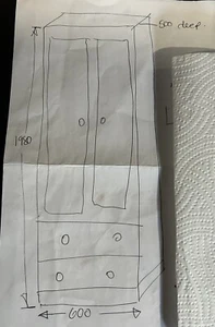 pine victorian style wardrobe/linen cupboard - Picture 1 of 6